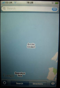 Ah there we are, in the middle of the Arctic Ocean