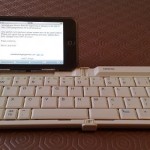 iPhone with Bluetooth keyboard